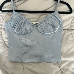 satin corset butterfly top pacsun
